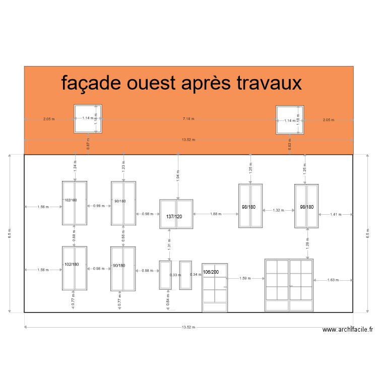 façade après travaux. Plan de 0 pièce et 0 m2