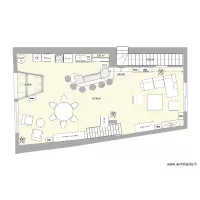 plan maison rez de chaussee meubl&eacute;e