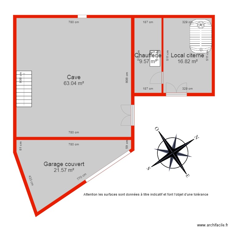 BI 6165 Sous sol côté. Plan de 0 pièce et 0 m2