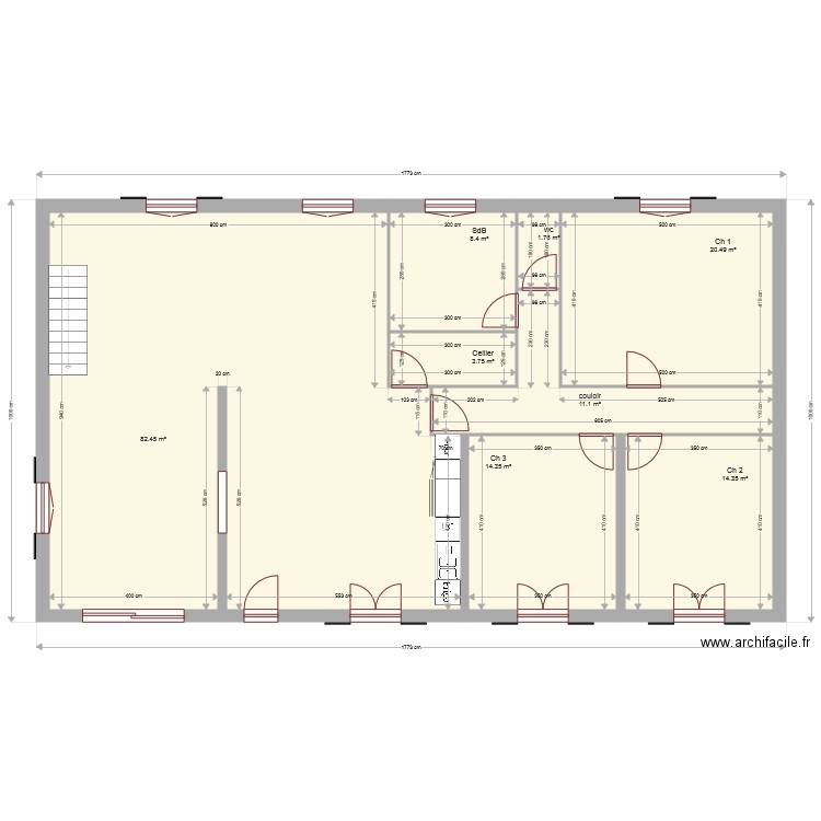 RDC projet Prises courant. Plan de 0 pièce et 0 m2