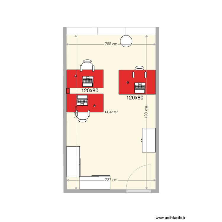 Bureau assistantes MKT. Plan de 0 pièce et 0 m2