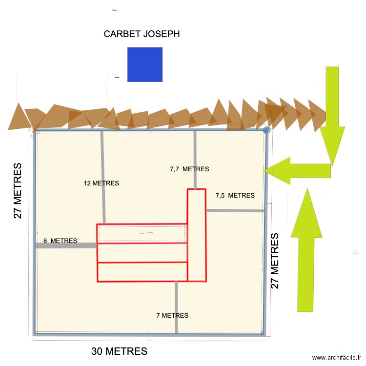 LES 4 CONTAINERS SUR LE TERRAIN. Plan de 2 pièces et 833 m2