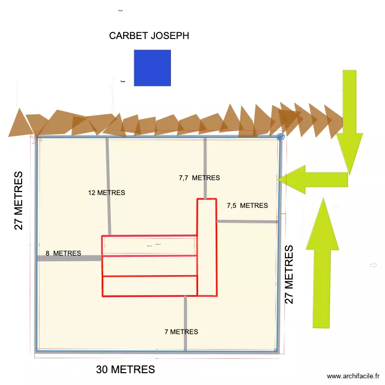 LES 4 CONTAINERS SUR LE TERRAIN. Plan de LES 4 CONTAINERS SUR LE TERRAIN. Plan de