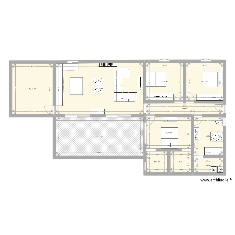 test maison. Plan de 11 pièces et 156 m2