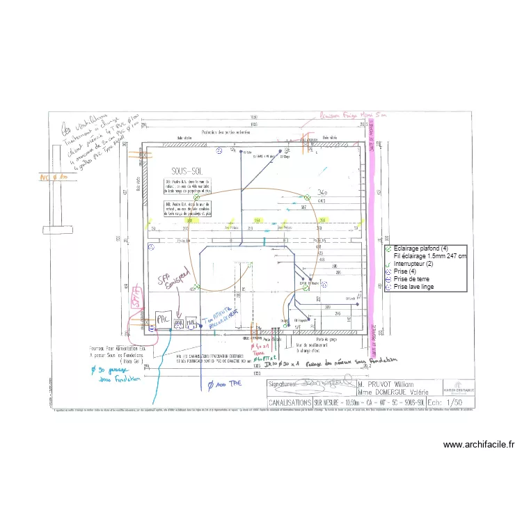 DOMERGUE SOUS SOL ELEC. Plan de 