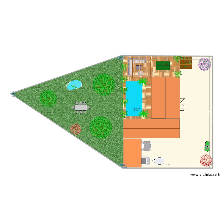 maison de mon cher grand Leon . Plan de 1 pièce et 150 m2