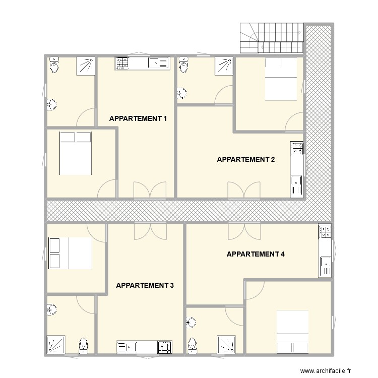 Appartements T2 Brk97670*2B2. Plan de 13 pièces et 153 m2
