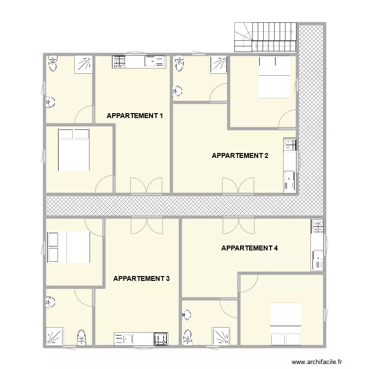Appartements T2 Brk97670*2B2. Plan de 