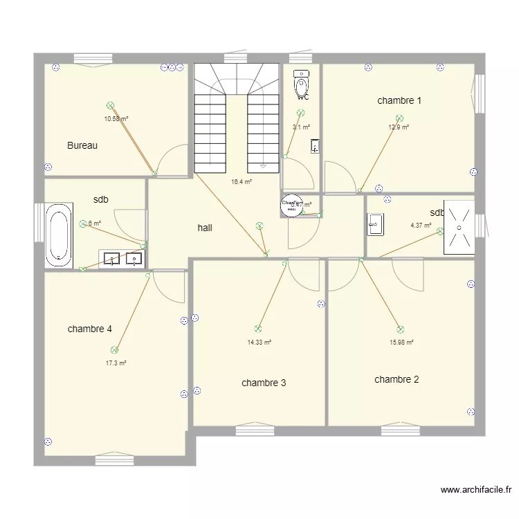 etage millet. Plan de 