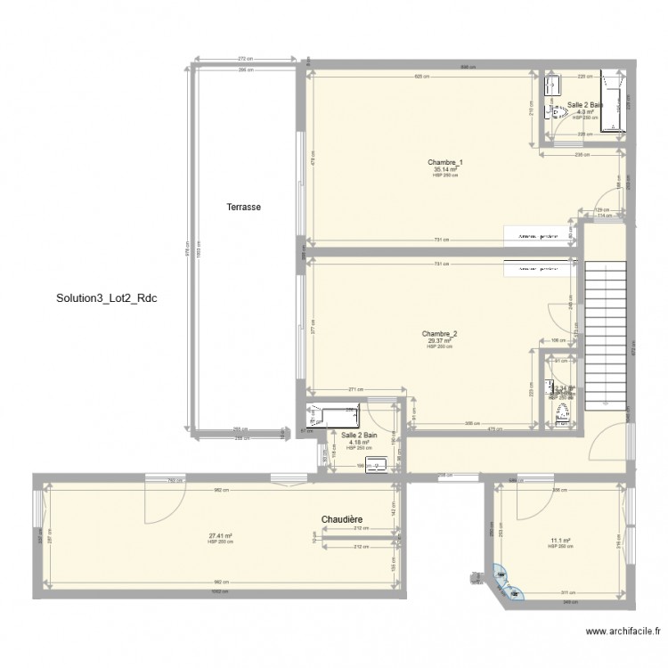 solution3Lot2RDC. Plan de 0 pièce et 0 m2