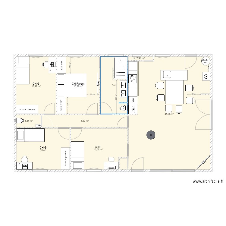 Espace nuit. Plan de 0 pièce et 0 m2