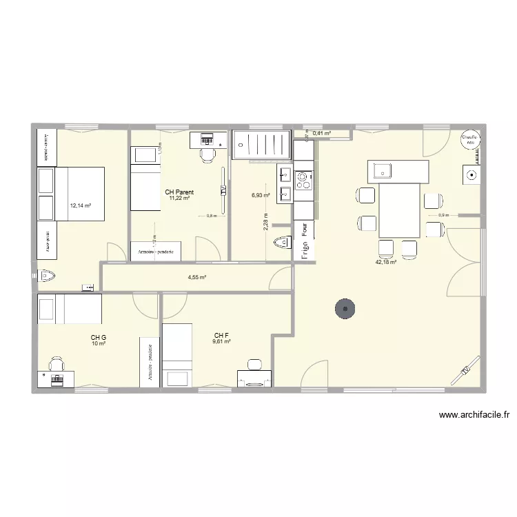 Espace nuit. Plan de 