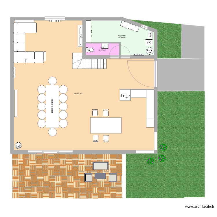 croqui1. Plan de 8 pièces et 230 m2