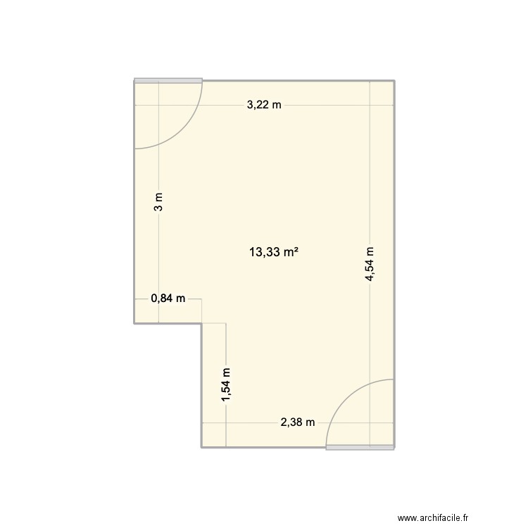Bre. Plan de 1 pièce et 13 m2