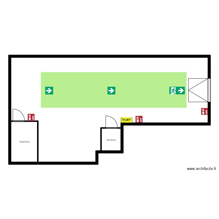 Garage EMB. Plan de 2 pièces et 176 m2