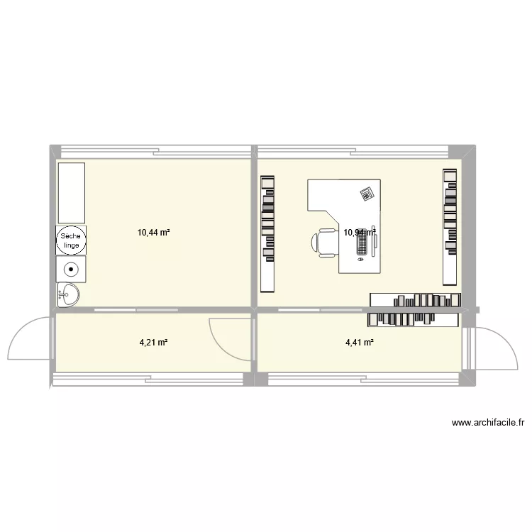 pierrevert bureau. Plan de 4  et 30 m²