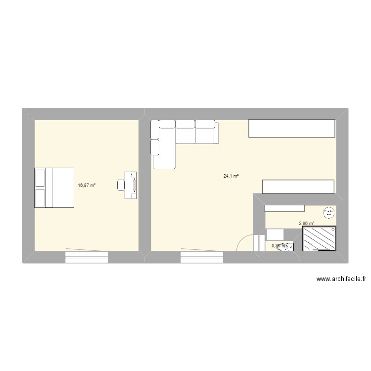 Jérémy. Plan de 4 pièces et 44 m2