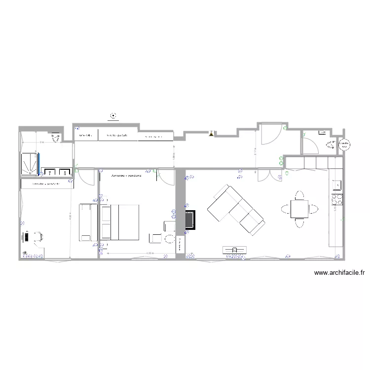 Chambre bureau 8. Plan de 