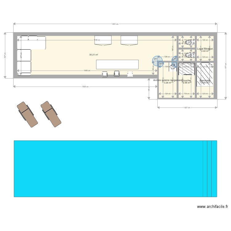 Pool house. Plan de 0 pièce et 0 m2