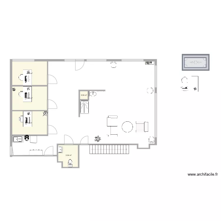 Bureaux foch RDC version AJE. Plan de 