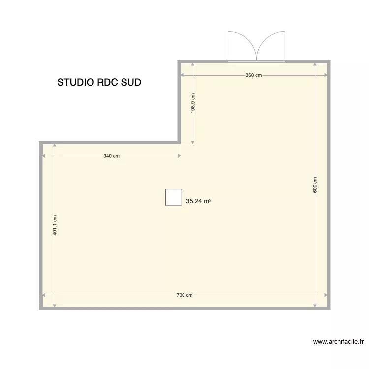STUDIO RDC SUD. Plan de 