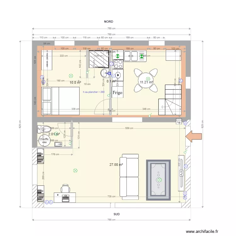 Etable Laiterie Pinceloup Option1. Plan de 