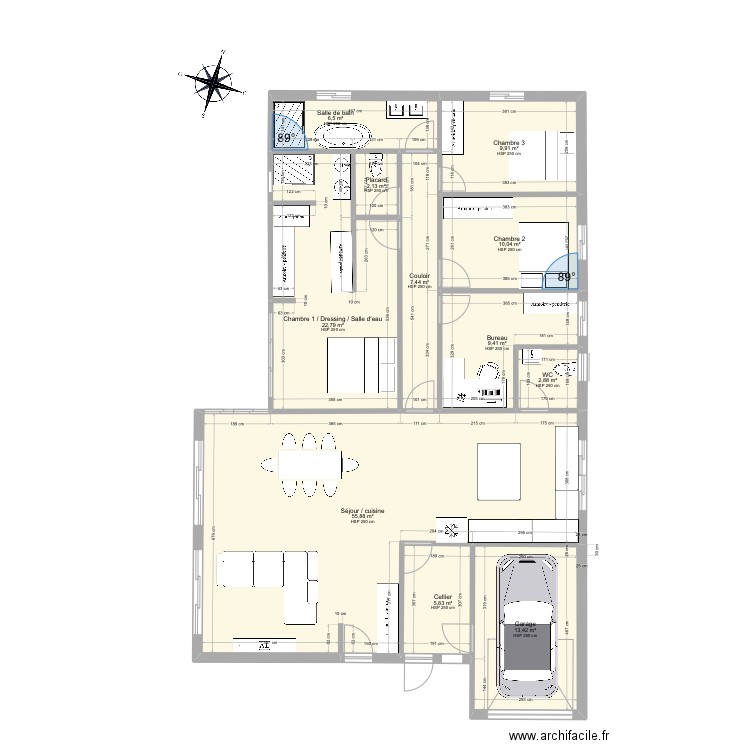 Maison 6. Plan de 11 pièces et 146 m2
