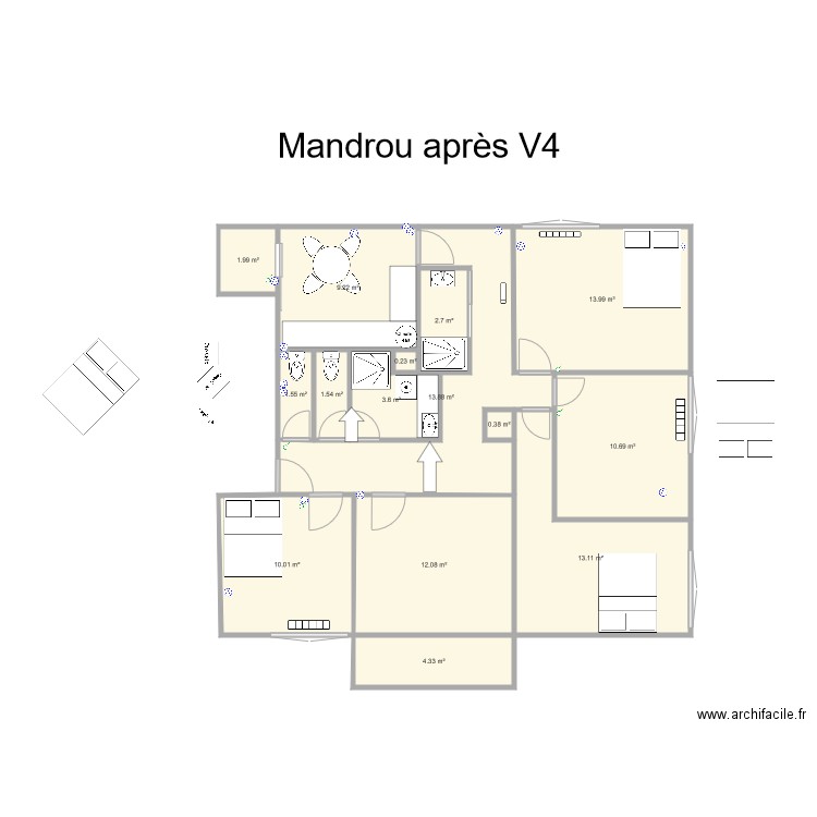 Castelneau Mandrou après V4. Plan de 0 pièce et 0 m2