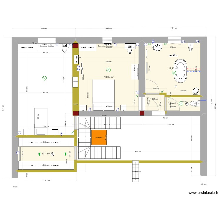 etage. Plan de 0 pièce et 0 m2