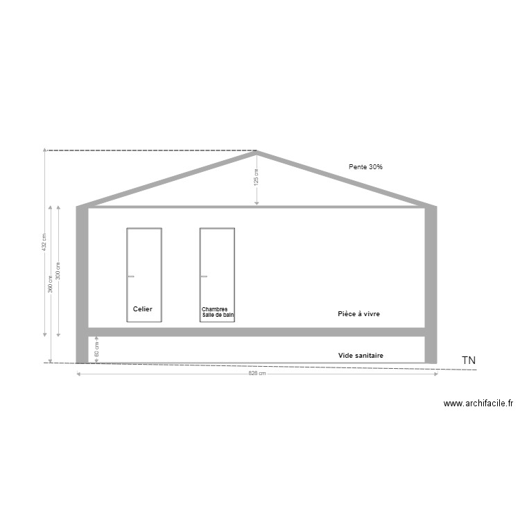 PLAN EN COUPE. Plan de 0 pièce et 0 m2