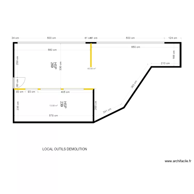 local outils demolition. Plan de 