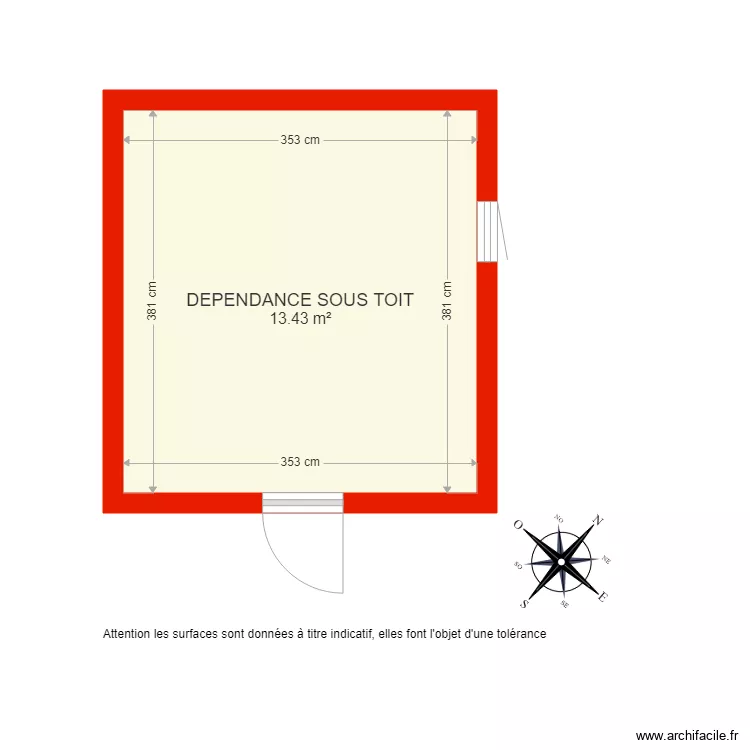 BI 1988 DEPENDANCE SOUS TOIT COTE. Plan de 