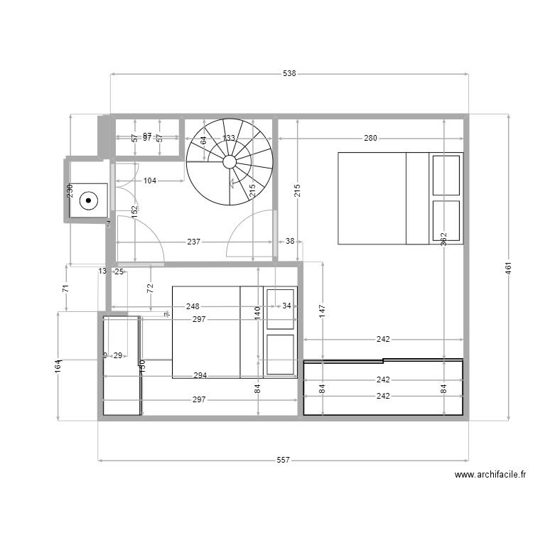 VALLAURIS DEFINITIF. Plan de 4 pièces et 17 m2