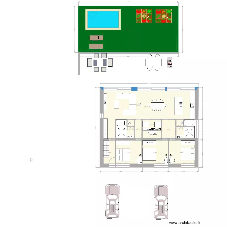 Maison de Rapport 3 chambres. Plan de 