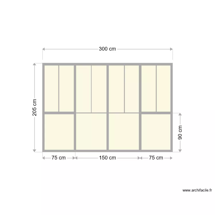 Baie cuisine. Plan de 