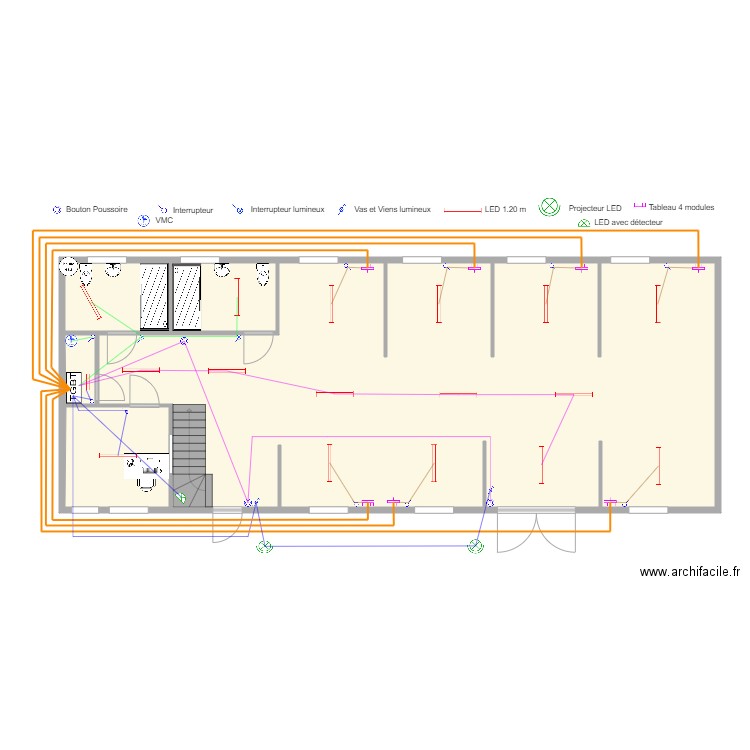 Projet Outil en Main Plan RDC Shéma éclairage et VMC. Plan de 0 pièce et 0 m2