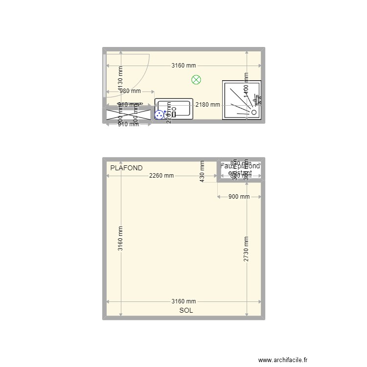 PROU TETE / D22080128. Plan de 4 pièces et 14 m2