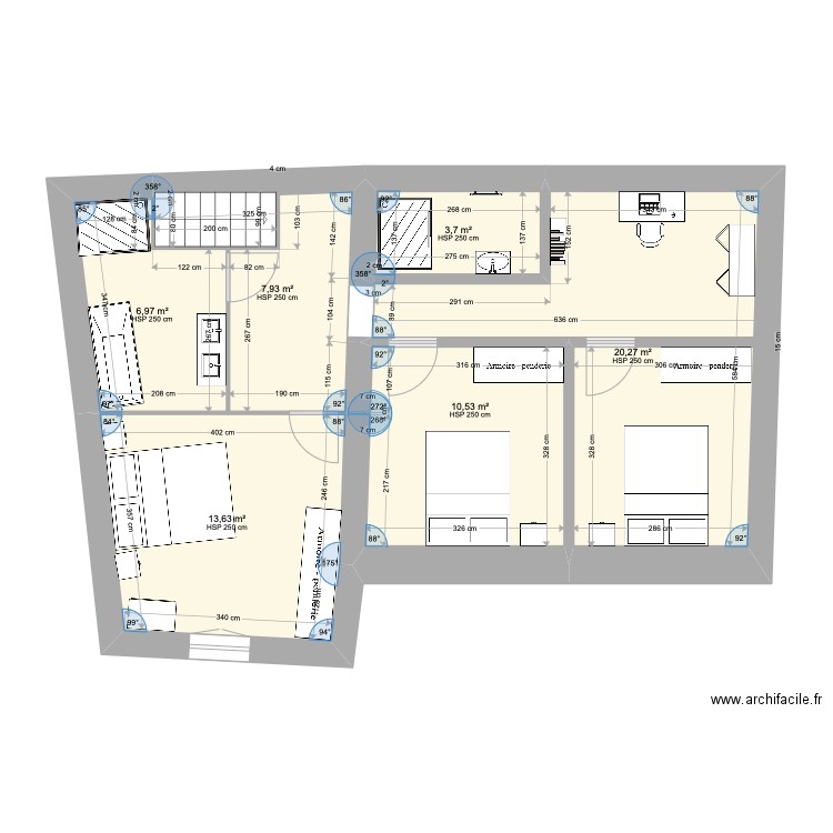 Montmeyran 1. Plan de 6 pièces et 63 m2