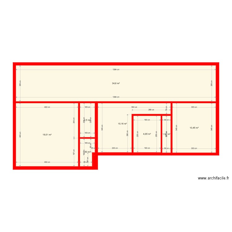 BI 7640. Plan de 9 pièces et 85 m2