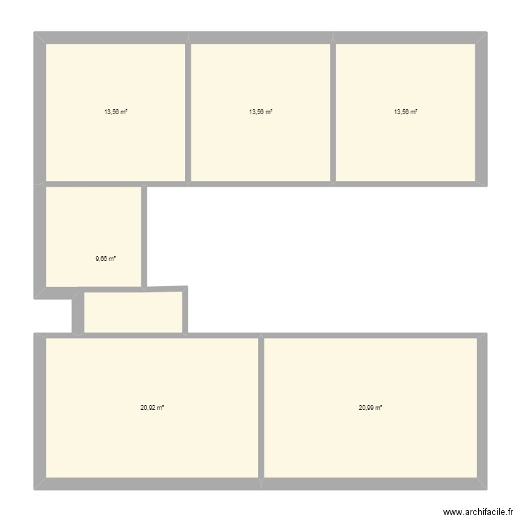 PL3. Plan de 6 pièces et 92 m2