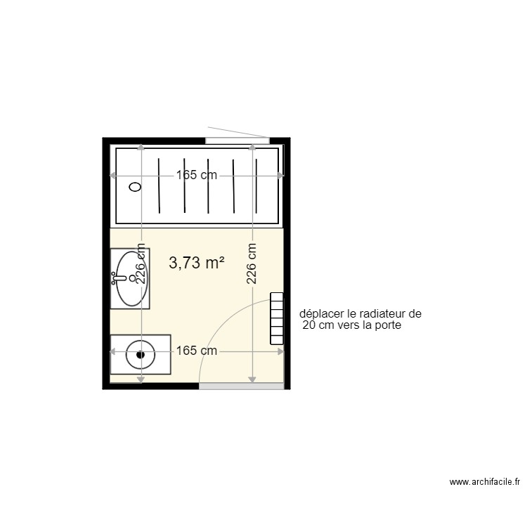 BELLET RENEE. Plan de 1 pièce et 4 m2