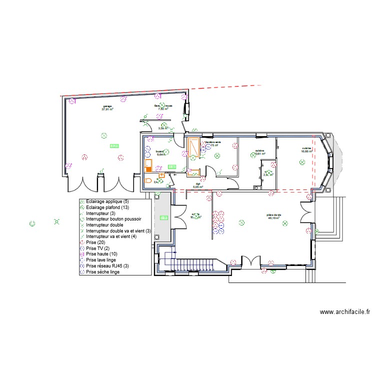 LAJDEL-PLAN ELECTRIQUE - RDC. Plan de 0 pièce et 0 m2