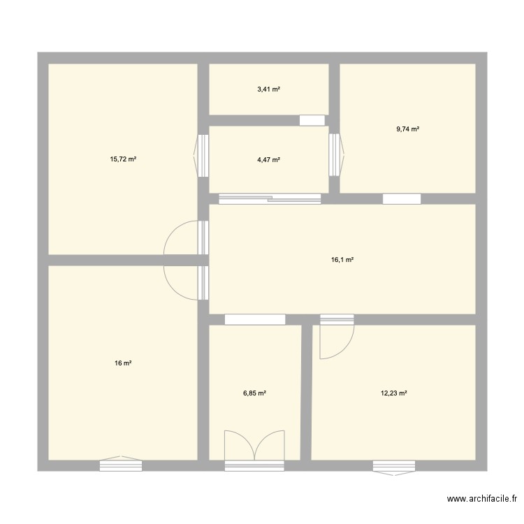PLAN1. Plan de 8 pièces et 85 m2