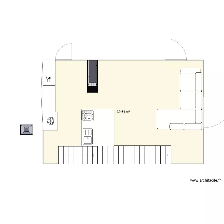 cuisine salon. Plan de cuisine salon. Plan de