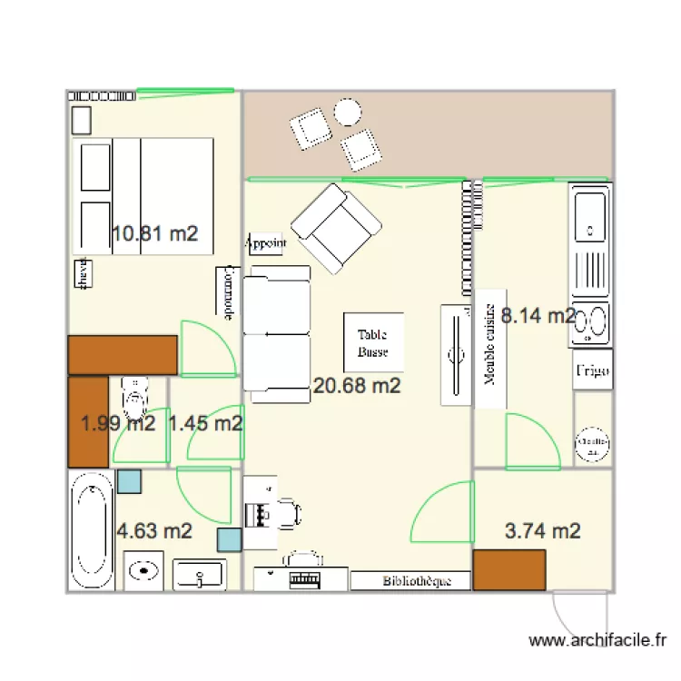 Log 1 Lave linge SB Dante. Plan de 