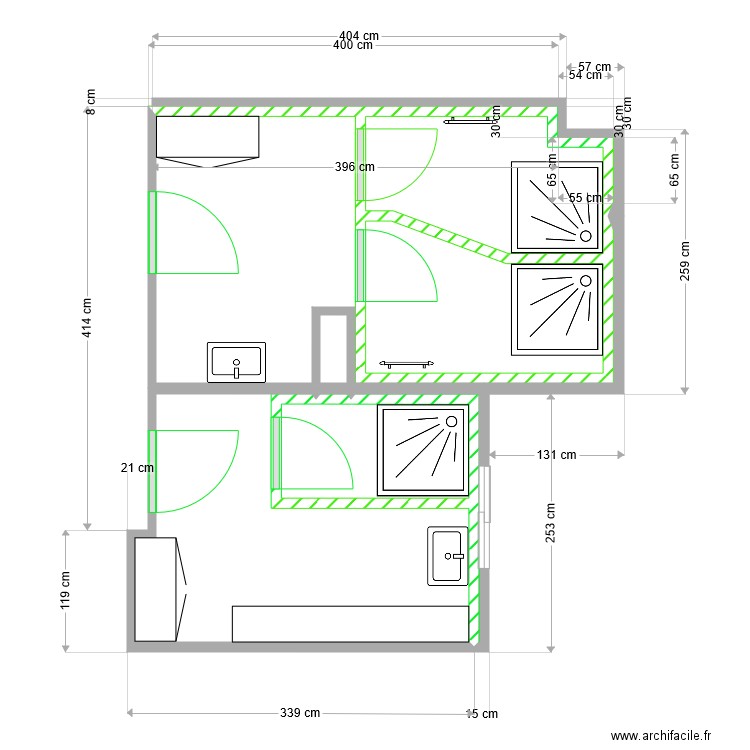 Douche HB V1. Plan de 0 pièce et 0 m2