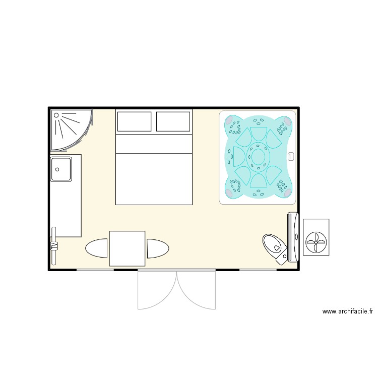 cottage. Plan de 1 pièce et 17 m2