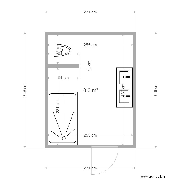 Bouchat SDB. Plan de 0 pièce et 0 m2