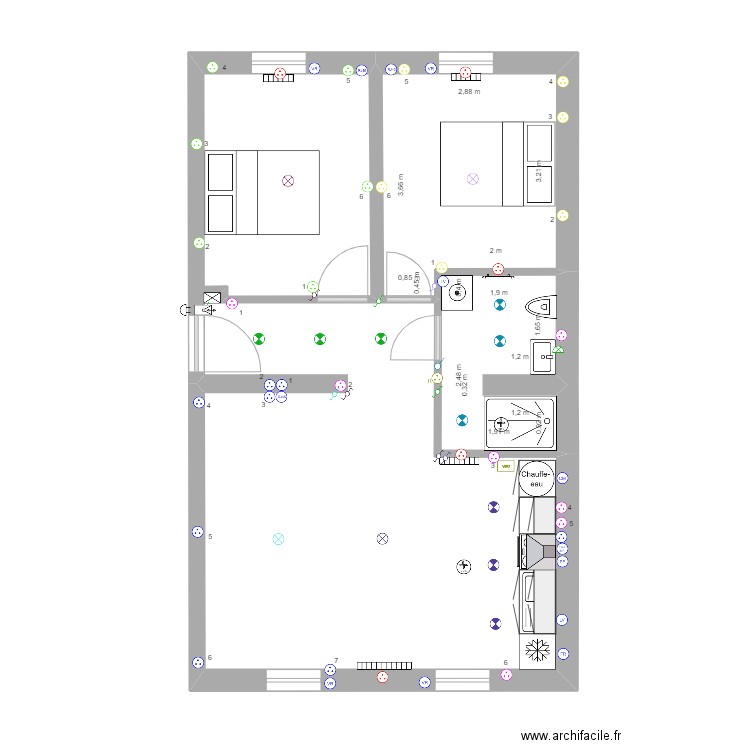 Algrange F3 Elec 21.02.2023. Plan de 3 pièces et 54 m2