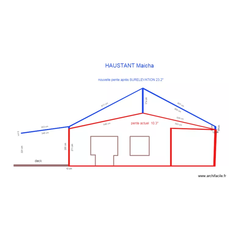 hautant toiture. Plan de 